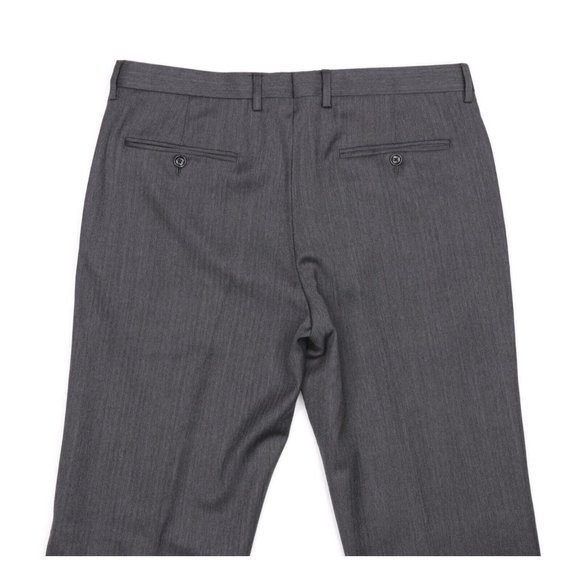 J Crew Ludlow Tollegno 1900 Wool Suit 40L Gray Herringbone 35 X 33 Flat Front - Picture 13 of 14